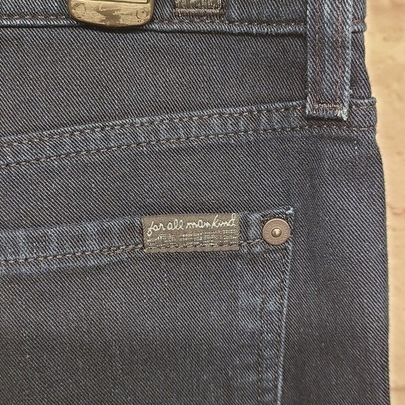 7 For All Mankind Bootcut Jeans Dark Wash Indigo Stretch Denim Size 32 - Picture 4 of 5